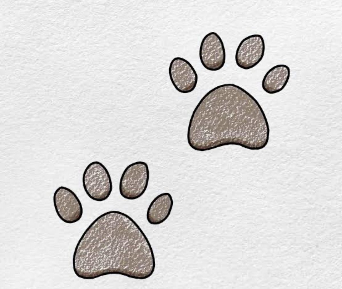 Crayon paw prints